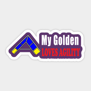 Dog agility Golden retriever - My Golden Loves Agility Sticker